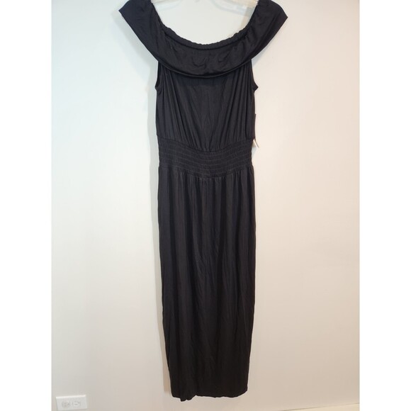 NWT new york and company NY&C black off the shoulder maxi slit dress size S - Picture 3 of 8
